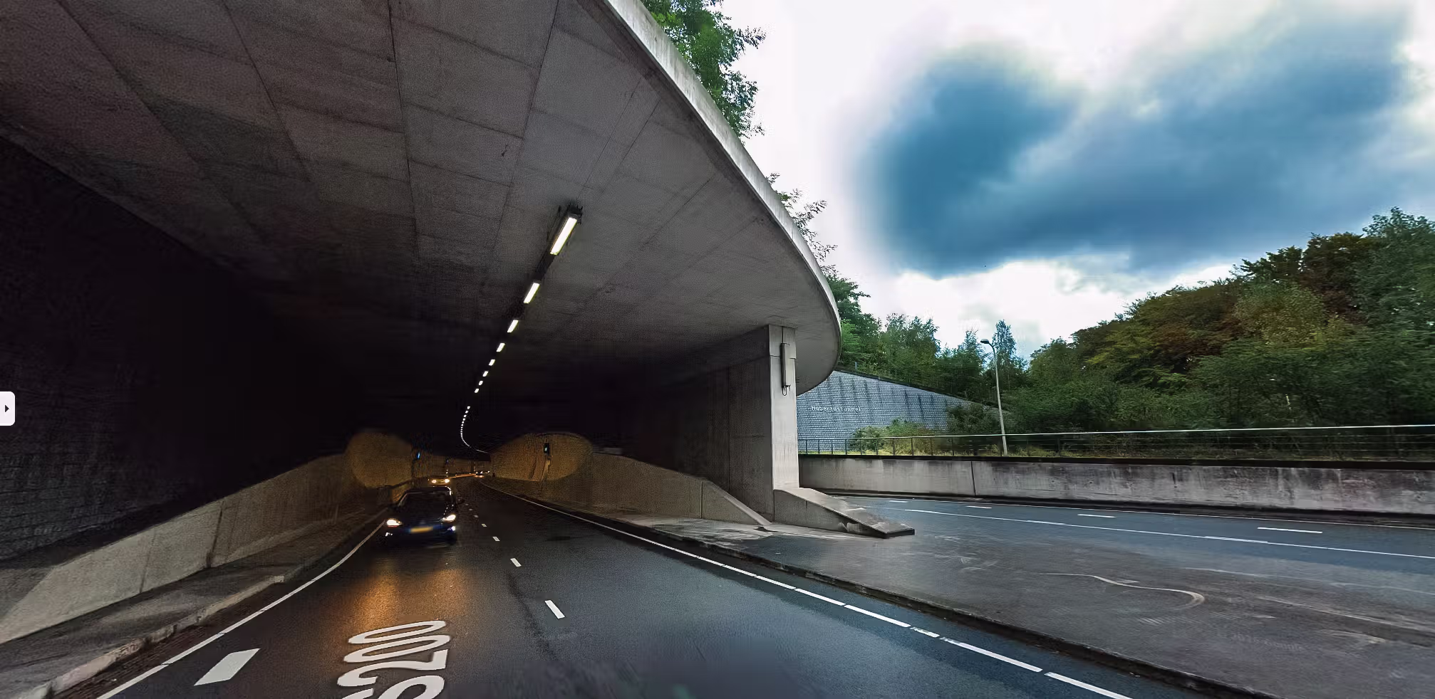 Google street view van de hubertustunnel in Den Haag